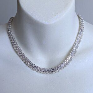 NEW NWOT Italy Designer ITAOR Sterling Silver 925 10MM Wide Necklace Chain 17" P
